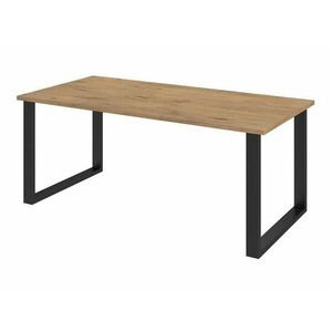 Asztal Tucson 139, Lándzsa tölgy, Fekete, 75x90x185cm, Laminált forgácslap, Fém kép
