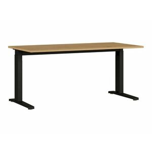 Állítható magasságú íróasztal Sacramento AL108, Állítható magasság, 67.2x160x80cm, Grandson tölgy, Fekete kép
