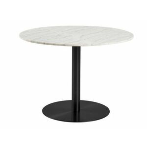 Asztal Oakland 545, Fehér márvány, Fekete, 75cm, Márvány, Fém kép