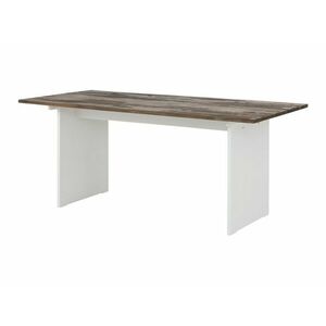 Asztal Denton 215, Fehér, Barna, 76x90x180cm, Asztallap anyaga, Közepes sűrűségű farostlemez, Fenyő kép