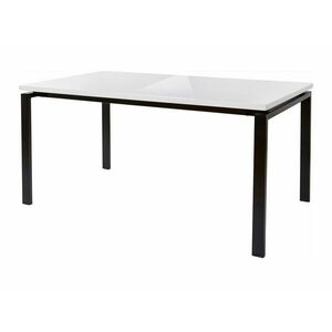 Asztal Denton 272, Fehér, Fekete, 75x90x160cm, Közepes sűrűségű farostlemez, Fém kép
