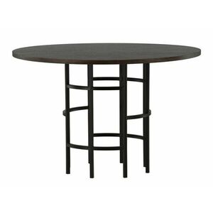Asztal Dallas 3194, Fekete, Barna, 74cm, Természetes fa furnér, Közepes sűrűségű farostlemez, Fém kép