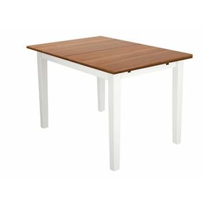 Asztal Denton 810, Mézes tölgy, Fehér, 75x80x120cm, Hosszabbíthatóság, Asztallap anyaga, Váz anyaga, Fenyő kép