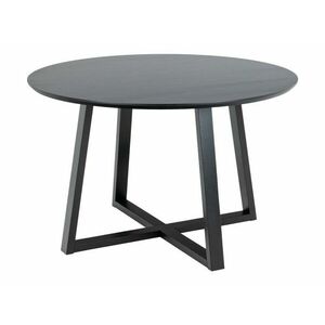 Asztal Oakland 812, Fekete, 75cm, Természetes fa furnér, Közepes sűrűségű farostlemez, Váz anyaga, Tölgy kép