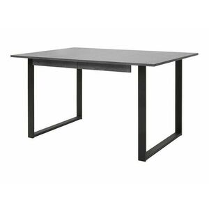 Asztal Boston 422, Fekete, Szürke, 76x90x160cm, Hosszabbíthatóság, Laminált forgácslap, Fém kép