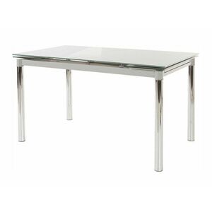 Asztal Denton 938, Szürke, 76x80x140cm, Hosszabbíthatóság, Edzett üveg, Fém kép