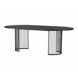Asztal Dallas 3276, Fekete, 75x110x220cm, Közepes sűrűségű farostlemez, Fém kép