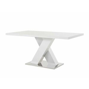 Asztal Denton 1084, Fényes fehér, 76x90x160cm, Közepes sűrűségű farostlemez kép