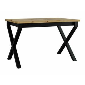 Asztal Victorville 300, Artisan tölgy, Fekete, 75x80x140cm, Hosszabbíthatóság, Laminált forgácslap, Fém kép