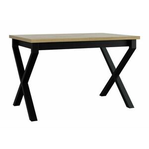 Asztal Victorville 300, Sonoma tölgy, Fekete, 75x80x140cm, Hosszabbíthatóság, Laminált forgácslap, Fém kép