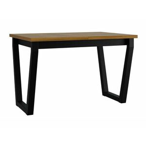 Asztal Victorville 301, Grandson tölgy, Fekete, 75x80x140cm, Hosszabbíthatóság, Laminált forgácslap, Fém kép