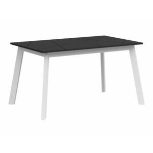 Asztal Boston CE125, Matt fekete, Fehér, 76.5x85x140cm, Hosszabbíthatóság, Közepes sűrűségű farostlemez, Váz anyaga kép