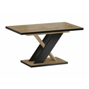 Asztal Boston 468, Fekete, Artisan tölgy, 76x85x138cm, Hosszabbíthatóság, Laminált forgácslap kép