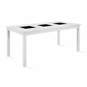 Asztal Riverton 493, Fehér, 75x90x180cm, Közepes sűrűségű farostlemez kép