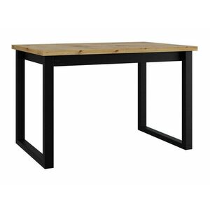 Asztal Victorville 327, Fekete, Artisan tölgy, 78x92x160cm, Hosszabbíthatóság, Laminált forgácslap, Fém kép