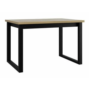 Asztal Victorville 327, Fekete, Sonoma tölgy, 78x92x160cm, Hosszabbíthatóság, Laminált forgácslap, Fém kép