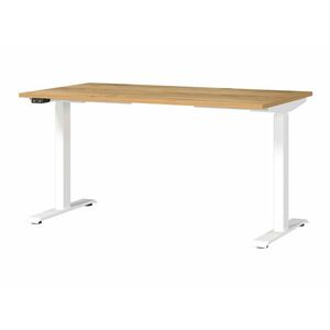 Állítható magasságú íróasztal Sacramento 415, Elektromos, Állítható magasság, 72.1x140x80cm, Navarra tölgy, Fehér kép