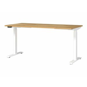 Állítható magasságú íróasztal Sacramento 416, Elektromos, Állítható magasság, 72.1x160x80cm, Navarra tölgy, Fehér kép