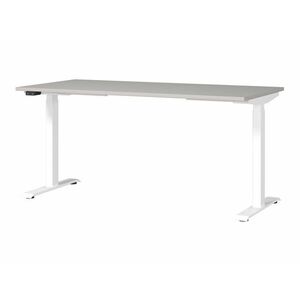 Állítható magasságú íróasztal Sacramento 416, Elektromos, Állítható magasság, 72.1x160x80cm, Világosszürke, Fehér kép
