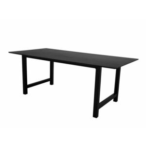Asztal Dallas 4297, Fekete, 75x100x220cm, Közepes sűrűségű farostlemez, Fém kép