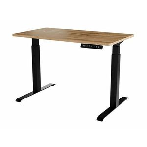 Állítható magasságú íróasztal Charlotte 194, Állítható magasság, Elektromos, 72x121x67cm, Wotan tölgy, Fekete kép