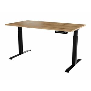 Állítható magasságú íróasztal Charlotte 195, Elektromos, Állítható magasság, 72x150x80cm, Fekete, Wotan tölgy kép