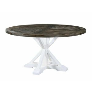 Asztal Riverton 769, Fehér, Sötét erdő, 76cm, Munkalap anyaga, Váz anyaga, Fenyő kép