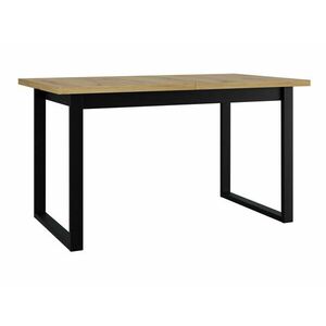 Asztal Victorville 353, Fekete, Artisan tölgy, 79x80x140cm, Hosszabbíthatóság, Laminált forgácslap, Fém kép
