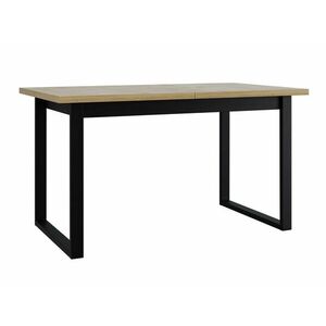 Asztal Victorville 353, Sonoma tölgy, Fekete, 79x80x140cm, Hosszabbíthatóság, Laminált forgácslap, Fém kép