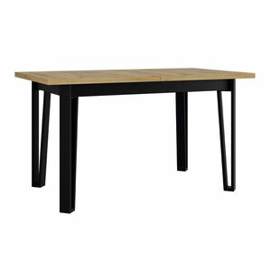 Asztal Victorville 354, Artisan tölgy, Fekete, 79x80x140cm, Hosszabbíthatóság, Laminált forgácslap, Fém kép