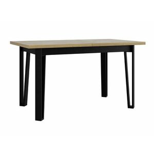 Asztal Victorville 354, Fekete, Sonoma tölgy, 79x80x140cm, Hosszabbíthatóság, Laminált forgácslap, Fém kép