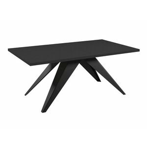 Asztal Oswego 113, Fekete, 76x80x140cm, Hosszabbíthatóság, Laminált forgácslap, Fém kép