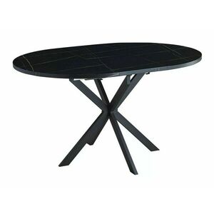 Asztal Detroit 115, Fekete, Fekete márvány, 75x100x100cm, Hosszabbíthatóság, Közepes sűrűségű farostlemez, Fém kép