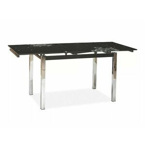 Asztal Detroit 169, Fekete, 75x74x110cm, Hosszabbíthatóság, Edzett üveg, Fém kép