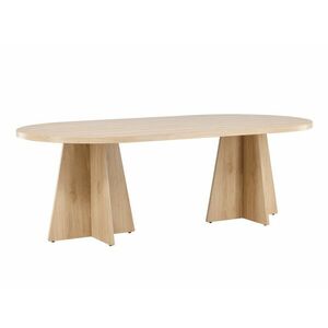 Asztal Dallas 4452, Fényes fa, 76x115x230cm, Közepes sűrűségű farostlemez kép