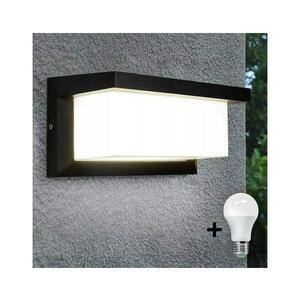 LED Kültéri fali lámpa szürkületérzékelővel NEELY 1xE27/9W/230V IP54 fekete kép