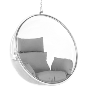Függő fotel, átlátszó/ezüst/szürke, BUBBLE NEW TYP 1 kép