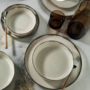 Porcelán edény készlet 18 db világos barna kép