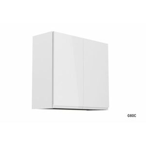 YARD G80C felső konyhaszekrény mosogatótálcával, 80x72x32, fehér/szürke magasfényű kép