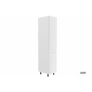YARD D60R magas konyhaszekrény, 60x212x58, fehér/szürke magasfényű, bal kép