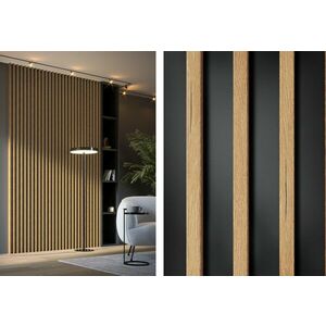 SPRINTY fali lamella panelek, 30, 2x275x3, 8, tölgy/fekete kép