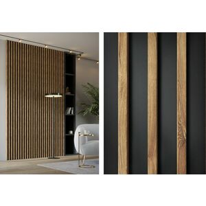 SPRINTY fali lamella panelek, 30, 2x275x3, 8, sötét tölgy/fekete kép