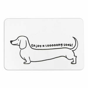 Fehér kovaföld fürdőszobai kilépő 39x60 cm Dachshund – Artsy Doormats kép