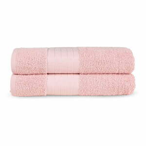 Rózsaszín frottír pamut fürdőlepedő szett 2 db-os 70x140 cm – Good Morning kép