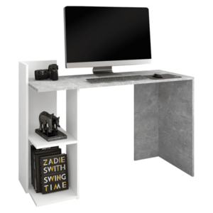 Számítógépasztal, beton/fehér, ANDREO NEW kép