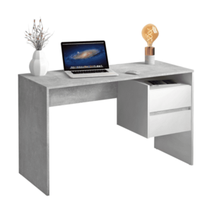 Számítógépasztal, beton/fehér, TULIO NEW kép