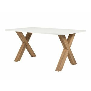 Asztal Findlay D105, Tölgy, Fehér, 75.9x90x160cm, Laminált forgácslap kép