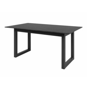Asztal Findlay 172, Fekete márvány, Antracit, 75x90x160cm, Hosszabbíthatóság, Közepes sűrűségű farostlemez kép