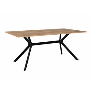 Asztal Findlay 179, Fekete, Rusztikus sötét tölgy, 79.2x90x160cm, Laminált forgácslap, Fém kép