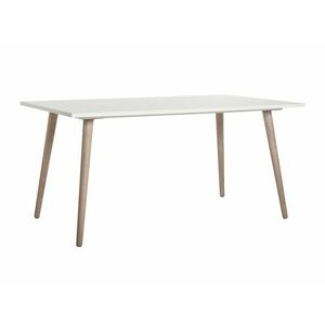 Asztal Findlay E110, Sonoma tölgy, Fehér, 75x90x160cm, Laminált forgácslap, Váz anyaga kép